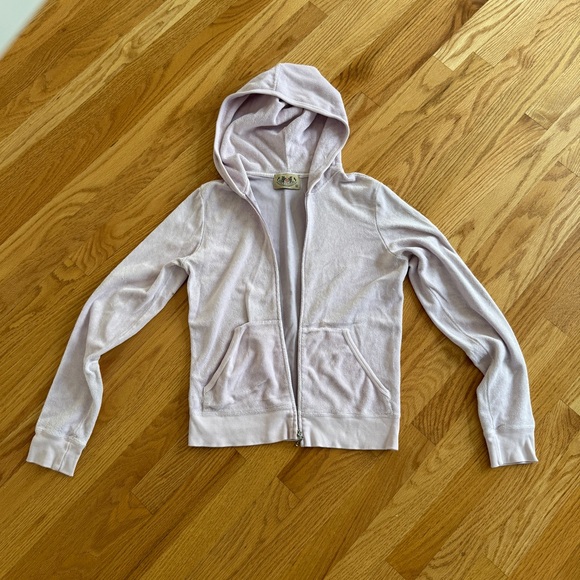 Juicy Couture Tops - Juicy couture light lilac purple zip up tracksuit terry cloth hoodie vintage